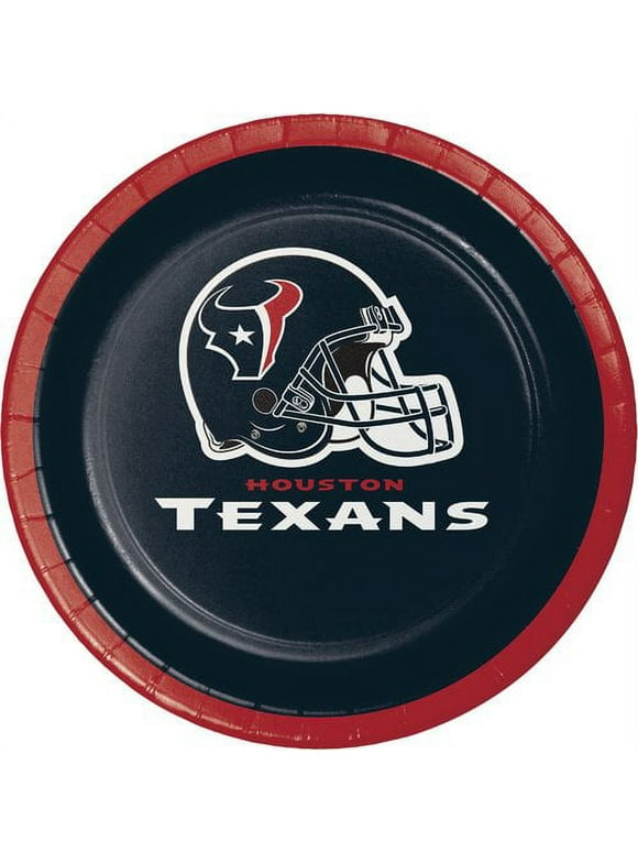 Houston Texans Round Paper Dessert Plates 24 Count for 24 Guests