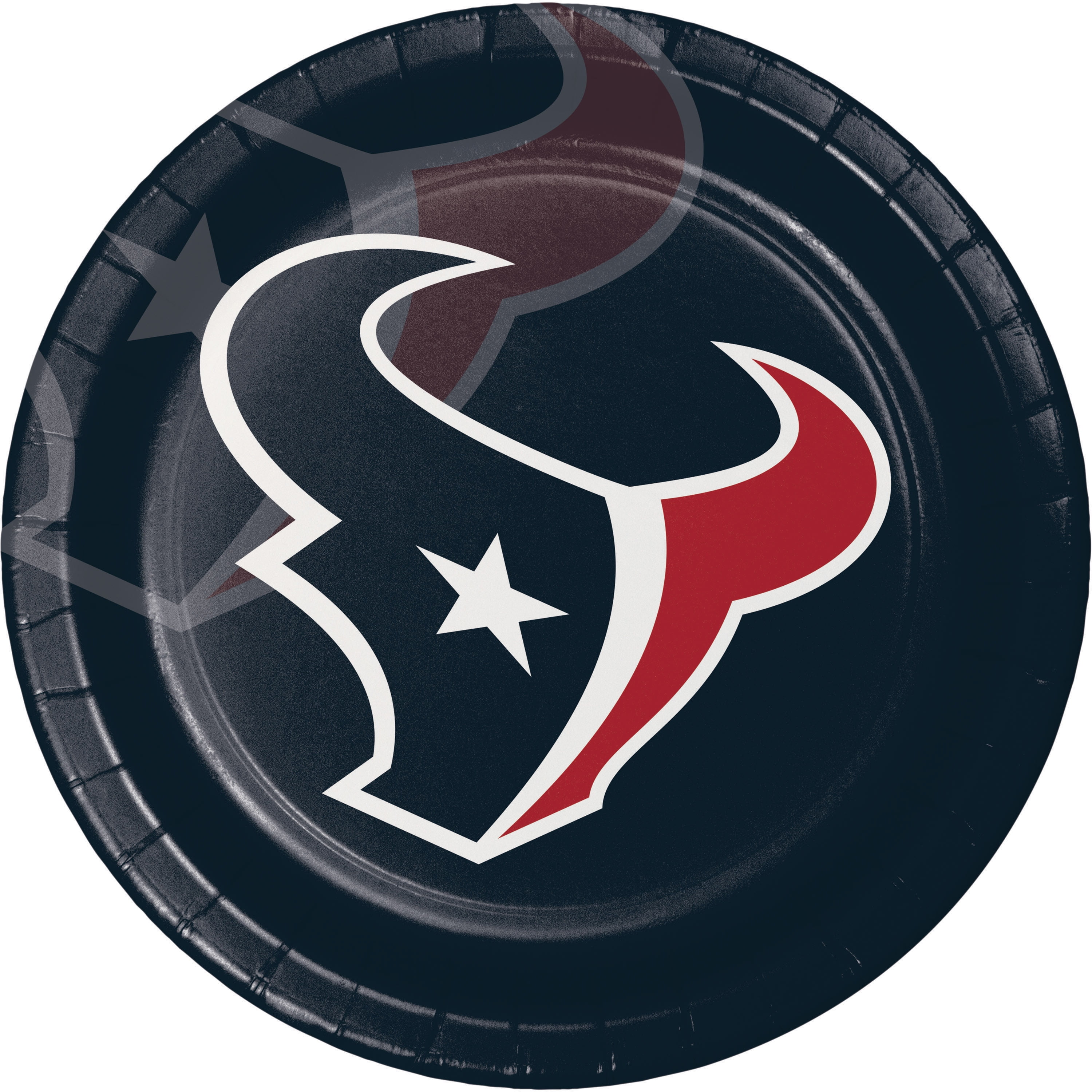 Houston Texans Round Paper Plates 24 Count for 24 Guests