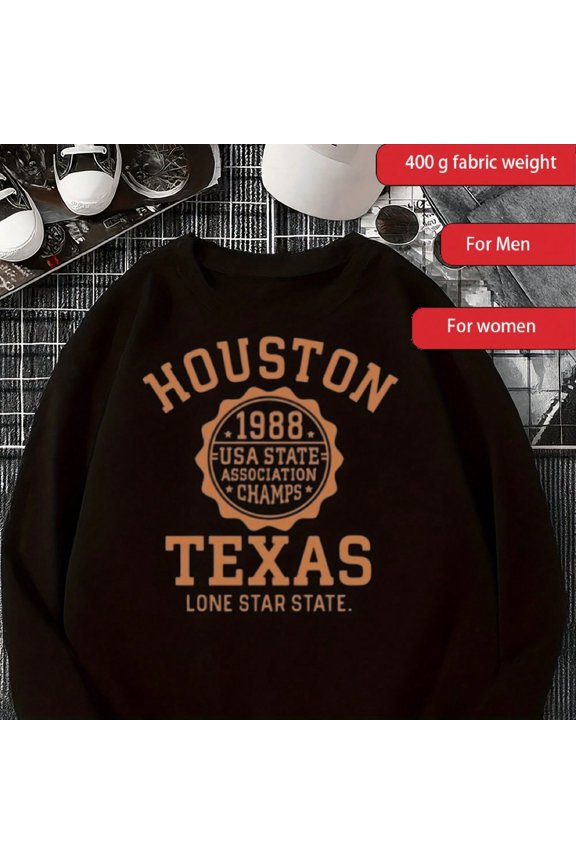 Houston Texas 1988 USA State Asciation Champs Swea Vintage R StY1Le Crewneck Pullover Hoodie Lone Star State Clog For Wo Youth 0001