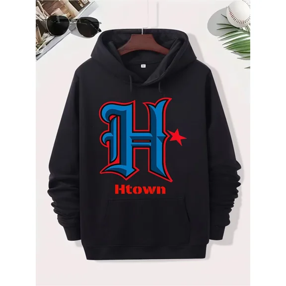 Houston Texas 713 Graphic Sporty Pullover Bold H Design Hoodie Shirt for Men & Women, up to Size 5XL