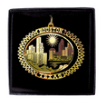 thumbnail image 1 of Houston Texas Brass Ornament Souvenir Black Leatherette Gift Box, 1 of 6