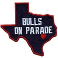 thumbnail image 1 of Houston Texas Football State Parody Bulls On Parade Embroidered Iron On Patch, 1 of 1