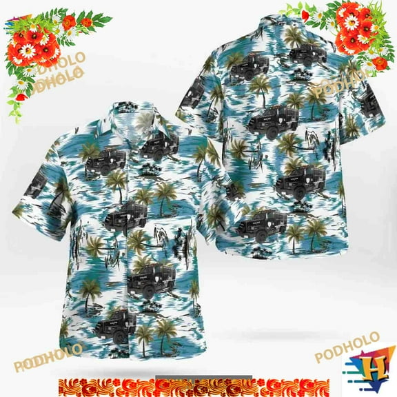 Houston, Texas, Houston Police Department New Bear Swat Vehicle Hawaiian Shirt Cheap