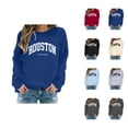 thumbnail image 1 of Houston Texas Sweatshirt for Women Long Sleeve Loose Casual Crewneck Sweatshirts Fall Winter Pullover Tops, 1 of 6