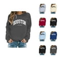 thumbnail image 1 of Houston Texas Sweatshirts for Women 2025 Long Sleeve Crewneck Graphic Sweatshirt Pullover Tops Streetwear, 1 of 6