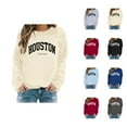 thumbnail image 1 of Houston Texas Sweatshirts for Women 2025 Long Sleeve Crewneck Graphic Sweatshirt Pullover Tops Streetwear, 1 of 6