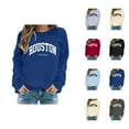 thumbnail image 1 of Houston Texas Sweatshirts for Women 2025 Long Sleeve Crewneck Graphic Sweatshirt Pullover Tops Streetwear, 1 of 6