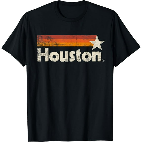 Houston Texas Vintage Houston Stripes Strong Old 70s 80s 90s T-Shirt