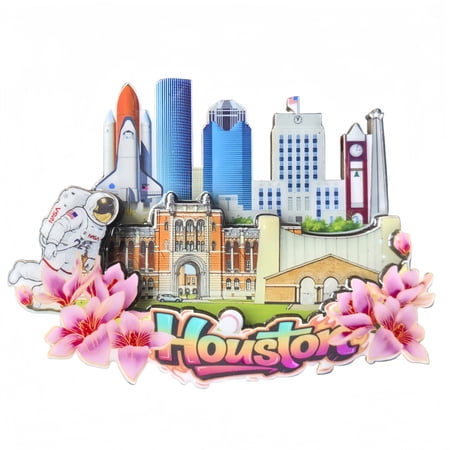 Houston USA 3D Fridge Magnet Souvenir Gift,Resin Handmade Houston Refrigerator Magnet Home Decoration Collection
