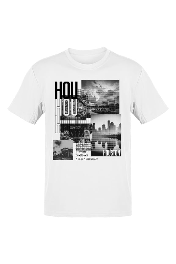 Houston Urban Skyline Men's White T-shirt