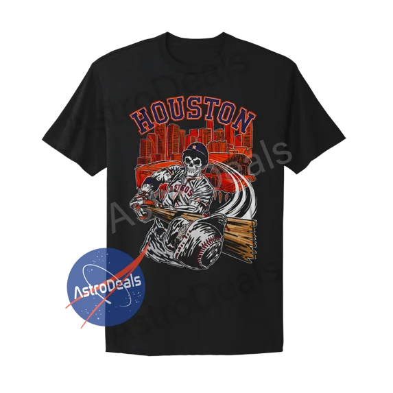 Houston Vintage Style Astros Skeleton Black T-Shirt