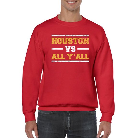 Houston Vs All Y'all Sweatshirt Men -Smartprints Designs, Male 4X-Large
