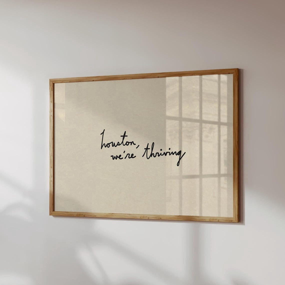 Houston Were Thriving Minimalist Typography Wall Art, Expressive Modern ...