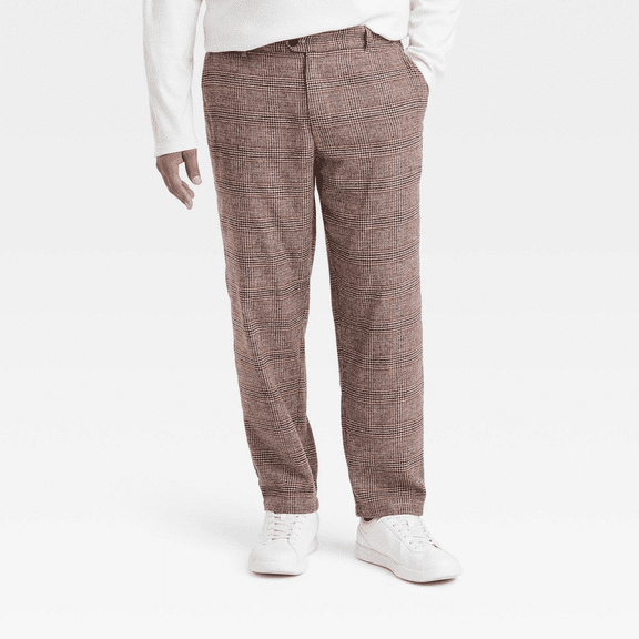Houston White Adult Relaxed Plaid Trousers - (Brown, XLarge