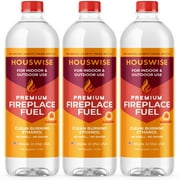 Houswise Bio Ethanol Fireplace Fuel, Bioethanol Fuel For A Tabletop Fire Pit For Indoors And Outdoors - 3 x 1 Liter