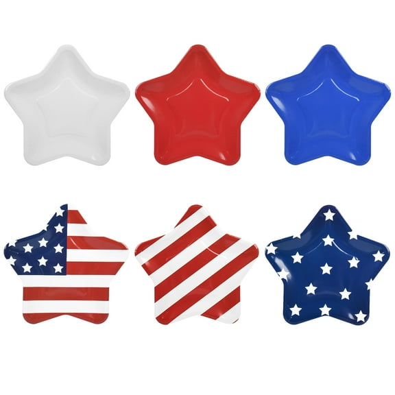 Houuqe 120pcs Party Plates 4th AFN1of July Decoration Plates 9 Inch Bulk Independence Day American Flag Theme Dinner Plate for Veterans Memorial Day Presidents Day Election Day