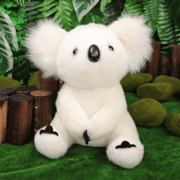 Houwsbaby 10'' Light up White Koala Stuffed Animal LED Soft Plush Wildlife Toy Ideal Birthday Children's Day for Toddler Kids