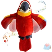 Houwsbaby 9 Red Talking Parrot Plush Pal Repeat What You Say Recording Stuffed Animal Macaw Electronic Record Interactive Animated Bird Present Birthday Christmas for Kids Boys Girls
