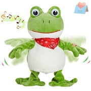 Houwsbaby Croaking Frog Musical Stuffed Animal Shaking and Waving Electronic Interactive Plush Toy, 12''