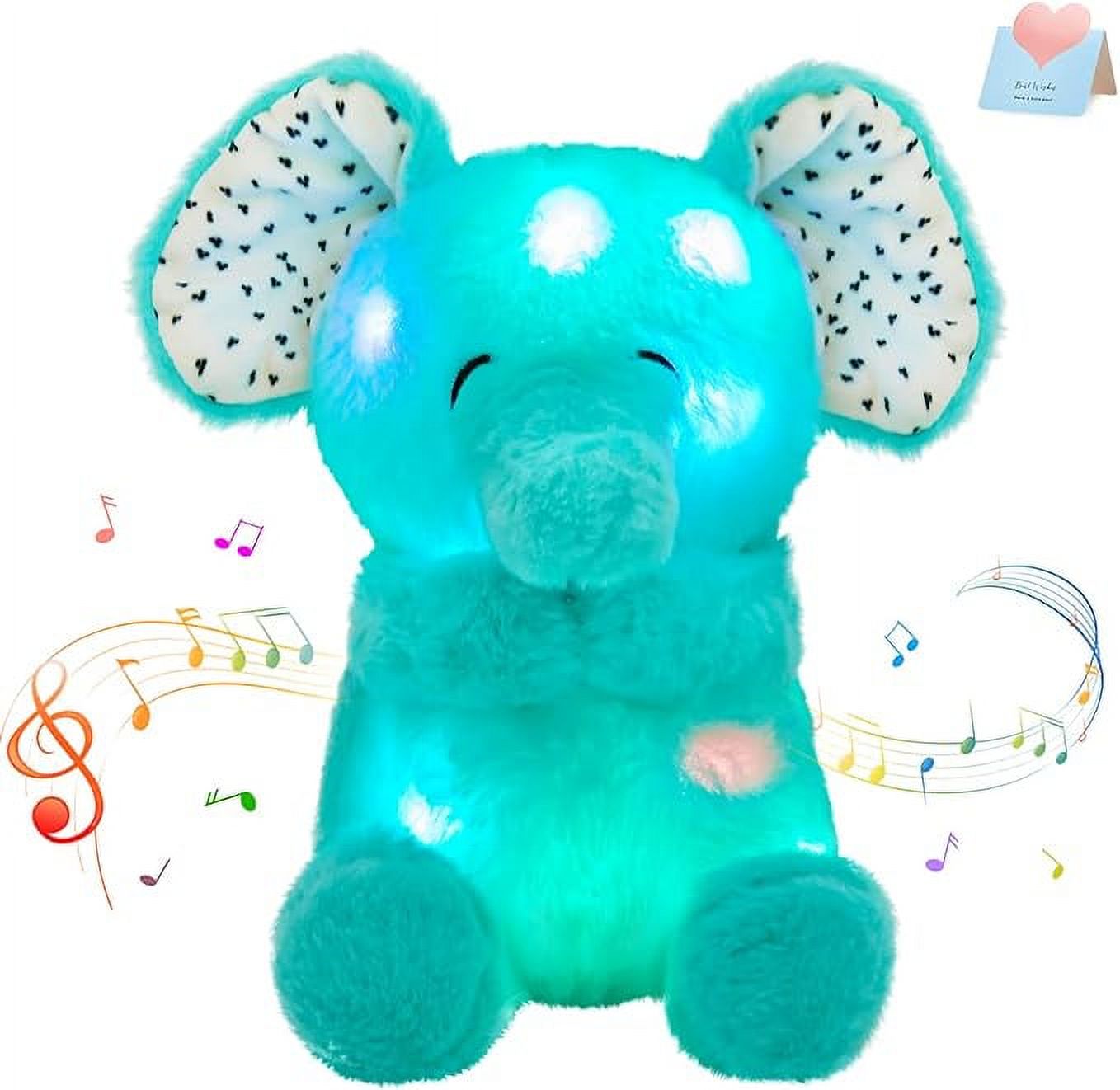 Houwsbaby LED Musical Stuffed Animal Elephant Floppy Singing Light Up