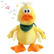 Houwsbaby Quacking Duck Musical Stuffed Animal Walking Singing Waving Ducky Interactive Electronic Plush Preschool Toy, 12''