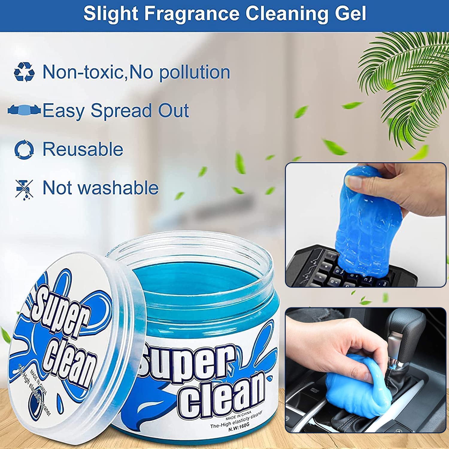 Houyhm Car Cleaning Gel, Universal Dust Cleaning Gel for Electronic Devices  Keyboard, Cleaner Gel for Car Interiors/Crevice and Home Office Items