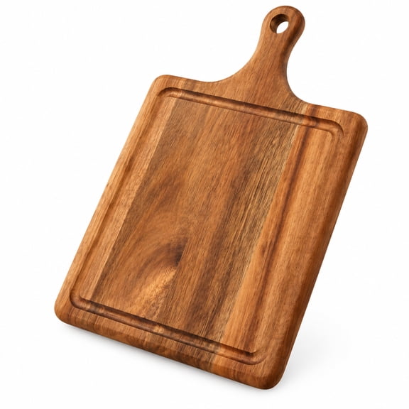Aemutady Small Wooden Cutting Board with Handle, 11.4 x 7.9 Inch Solid Wood Kitchen Chopping Board for Meat, Cheese, Bread, Fruits, Vegetables