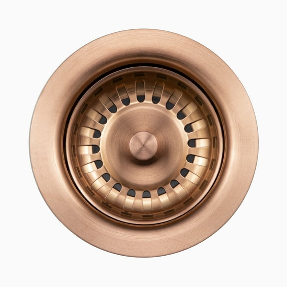 Houzer 190-9180 RG 4.5"x4.5"x3.5" Stainless Steel (SS),Antique Copper (AC),Brushed Brass (BB),Graphite (GR),Pewter (PW),Polished Nickel (PN),Polished Satin (PS),Rose Gold (RG) Basket Strainer