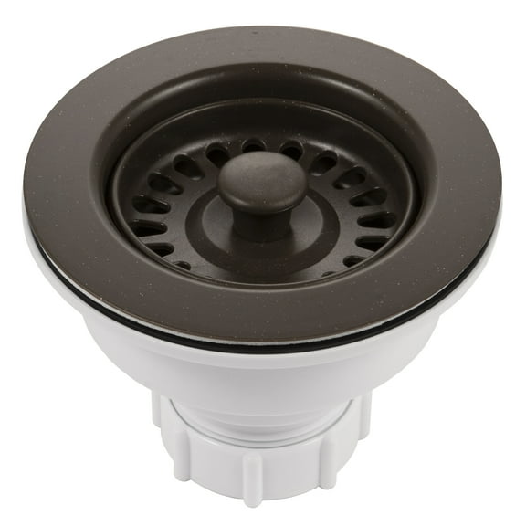 Houzer 190-9264 3.5" Plastic Bronze Kitchen Sink Basket Strainer for 3.5-Inch Drain Openings, Matte Black