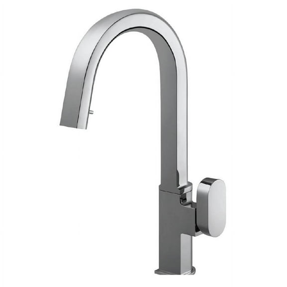 Houzer AZUPD-968-PC 23.5" Faucet Hole Brass Polished Chrome Azura Hidden Pull Down Kitchen Faucet