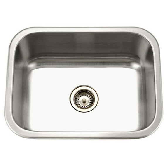 Houzer Belleo 23 in Stainless Steel Topmount Single Bowl Kitchen Sink with Strainer and Grid - BSS-2309