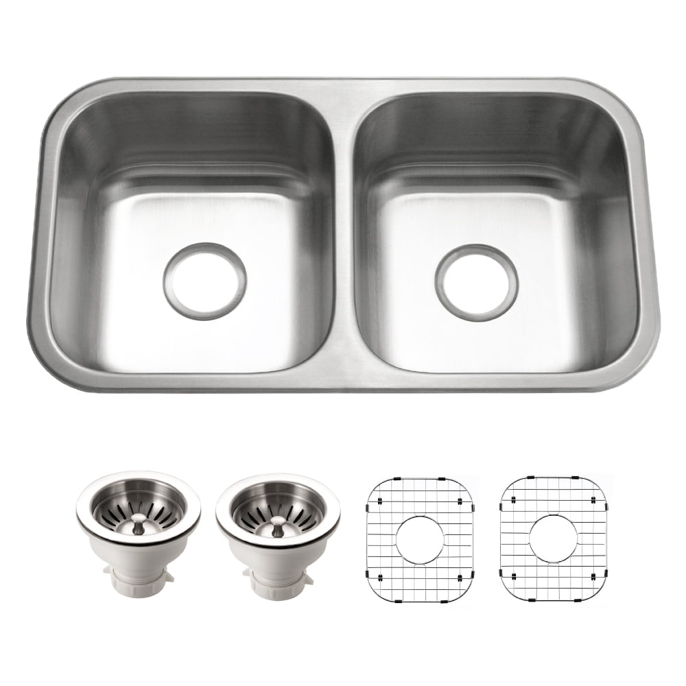 Belleo 32" Stainless Steel Drop-In Double Bowl Kitchen Sink