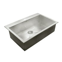 Houzer Bellus 33 in Stainless Steel Topmount 1-hole Single Bowl Kitchen Sink with Strainer and Grid - BLS-3322