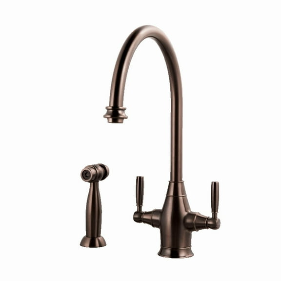Houzer CRLSS-650-OB 14.375" Faucet Hole Brass Oil Rubbed Bronze Charleston Two Handle Kitchen Faucet