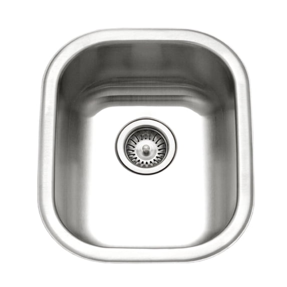 Houzer Club 14 inch Stainless Steel Undermount Medium Bar and Prep Sink with Strainer - CS-1407-1