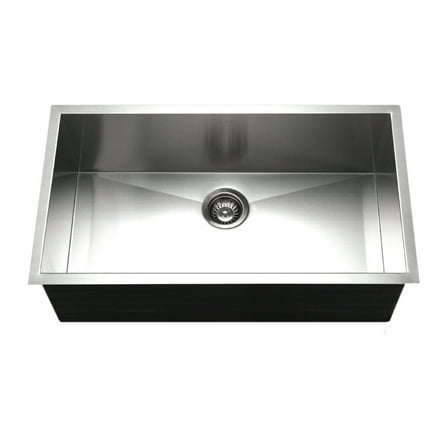 Houzer Contempo 32 in Stainless Steel Undermount Single Bowl Kitchen Sink with Strainer and Grid - CTG-3200