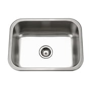 Houzer Elite 24 in Stainless Steel Undermount Single Bowl Kitchen Sink with Strainer - ES-2408-1