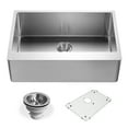 thumbnail image 1 of Houzer Epicure 30 in Stainless Steel Apron Front Farmhouse Single Bowl Kitchen Sink with Strainer and Grid - ENS-3020, 1 of 7