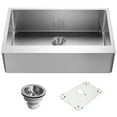 thumbnail image 1 of Houzer Epicure 33 in Stainless Steel Apron Front Single Bowl Kitchen Sink with Strainer and Grid - ENG-3320, 1 of 6