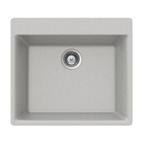 Houzer Cassiano Italian 24 inch Thunder Granite Composite Drop-in Topmount Single Bowl Kitchen Sink - G-100 THUNDER