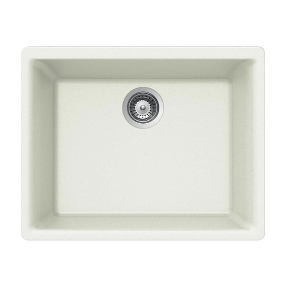 Houzer Cassiano Italian 24 inch Cloud Granite Composite Undermount Single Bowl Kitchen Sink - G-100U CLOUD