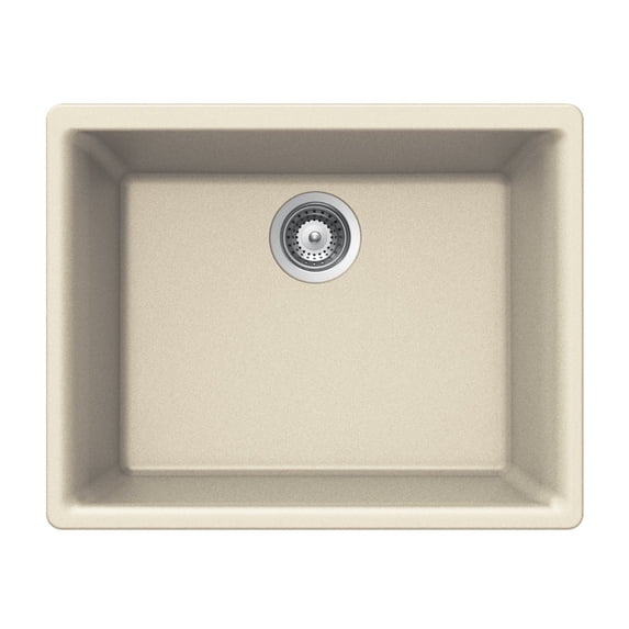 Houzer Cassiano Italian 24 inch Linen Granite Composite Undermount Single Bowl Kitchen Sink - G-100U LINEN