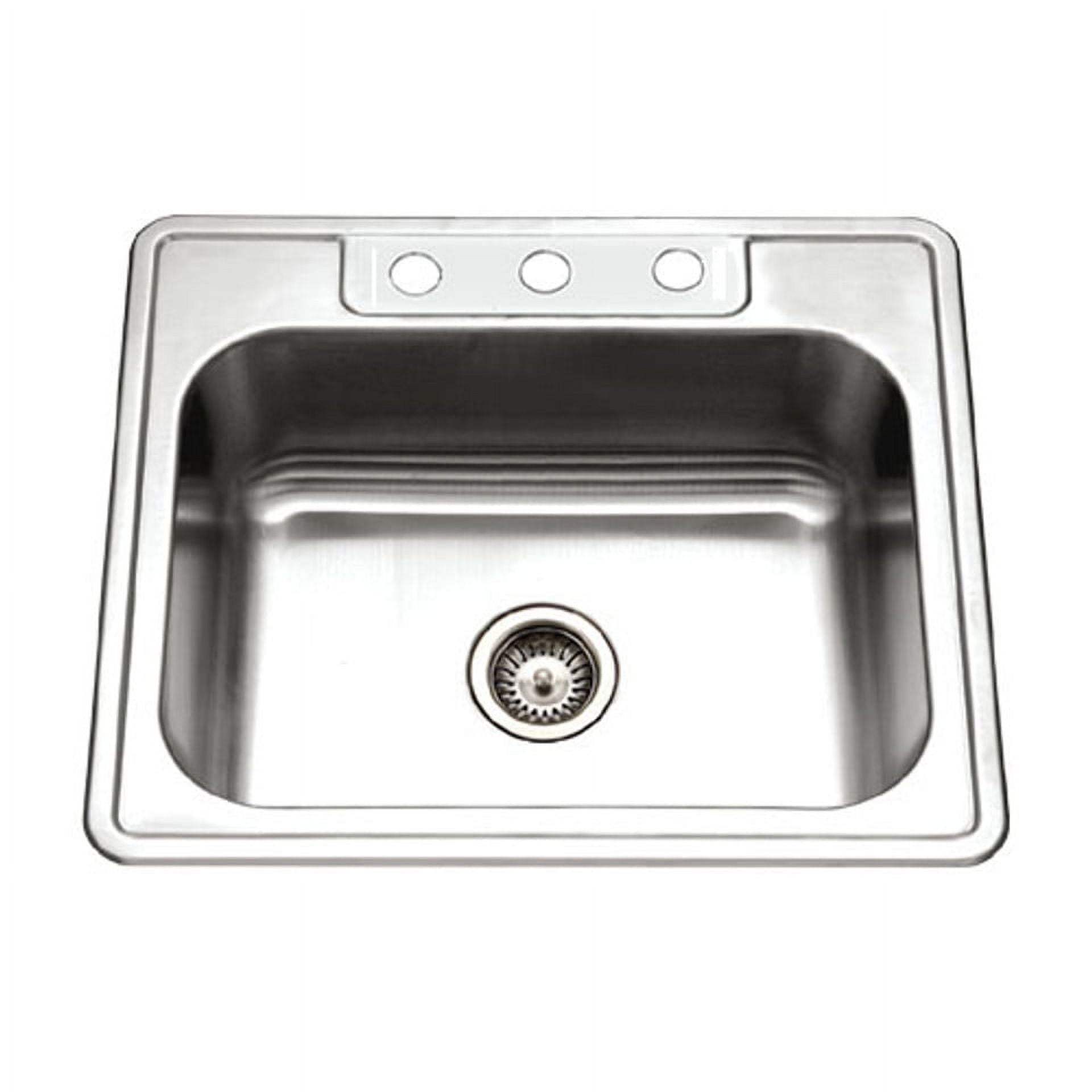 Houzer Stainless Steel Topmount Single Bowl Kitchen Sink