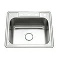 thumbnail image 1 of Houzer Glowtone 25 in Stainless Steel Topmount 4-hole Single Bowl 8 in Deep Kitchen Sink - 2522-8BS4-1, 1 of 5