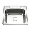 thumbnail image 1 of Houzer Glowtone 25 in Stainless Steel Topmount 4-hole Single Bowl 9 in Deep Kitchen Sink - 2522-9BS4-1, 1 of 5