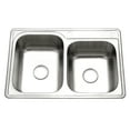 thumbnail image 1 of Houzer Glowtone 33 in Stainless Steel Topmount 1-hole 60/40 Double Bowl Kitchen Sink - ISL-3322BS1-1, 1 of 6