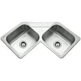 thumbnail image 1 of Houzer Legend 32 in Stainless Steel Topmount 50/50 Double Bowl Corner Kitchen Sink with Strainer - LCR-3221-1, 1 of 6