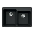 thumbnail image 1 of Houzer M-175 MIDNITE Quartztone Series Composite Granite Topmount 60 - 40 Double Bowl Kitchen Sink- Black, 1 of 5