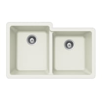 Houzer M-175U CLOUD 33" x 20-1/2" Granite Composite Undermount 60/40 Double Bowl Kitchen Sink
