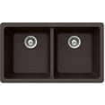 thumbnail image 1 of Houzer Cassiano Italian 33 inch Mocha Granite Composite Undermount 50/50 Double Bowl Kitchen Sink - M-200U Mocha, 1 of 8